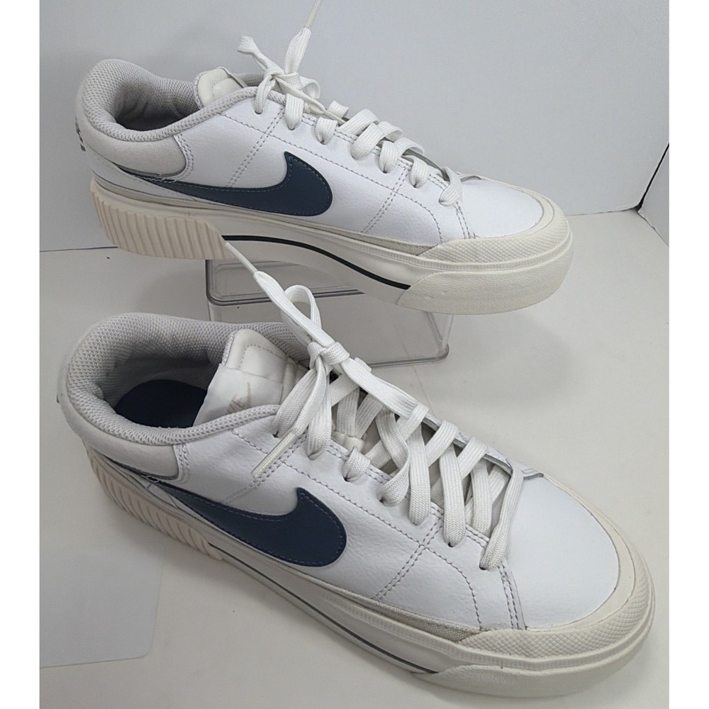 Size 9 - Nike Court Legacy Lift White Diffused Blue Platform Sneakers DM7590-104 - Picture 4 of 16